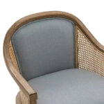 Swivel Barrel Task Chair with Rattan Arms and Foam Cushion - Image 15