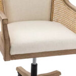 Swivel Barrel Task Chair with Rattan Arms and Foam Cushion - Image 24