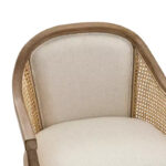 Swivel Barrel Task Chair with Rattan Arms and Foam Cushion - Image 25