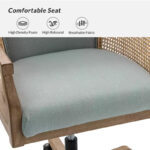 Swivel Barrel Task Chair with Rattan Arms and Foam Cushion - Image 8